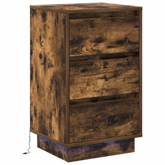 Bedside Cabinet Smoked Oak 39 x 34.5 x 65 cm Engineered wood Bedside Cabinet Smoked Oak 39 x 34.5 x 65 cm Engineered wood