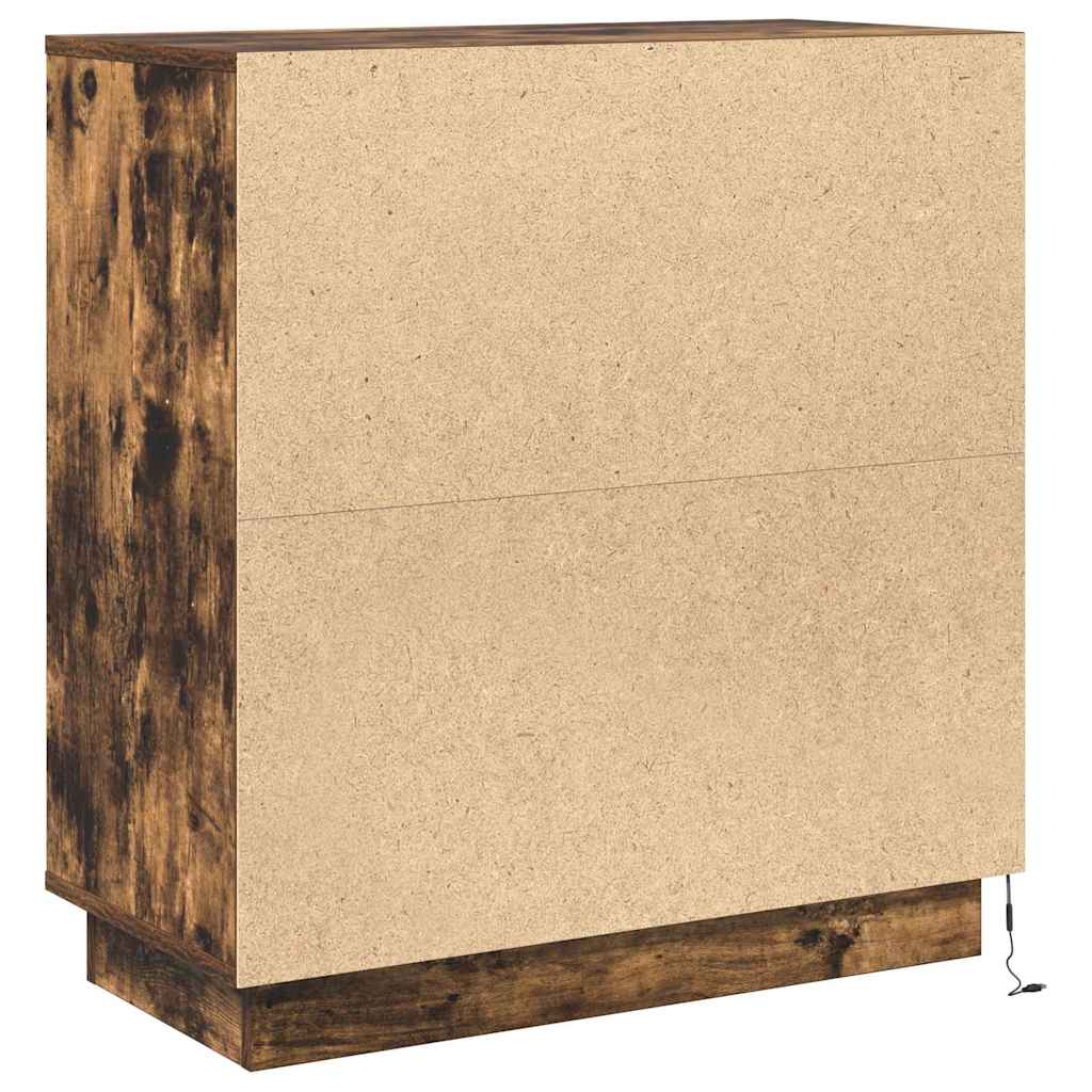 LED Sideboard for Smoked Oak 71 x 34.5 x 75 cm Engineered Wood