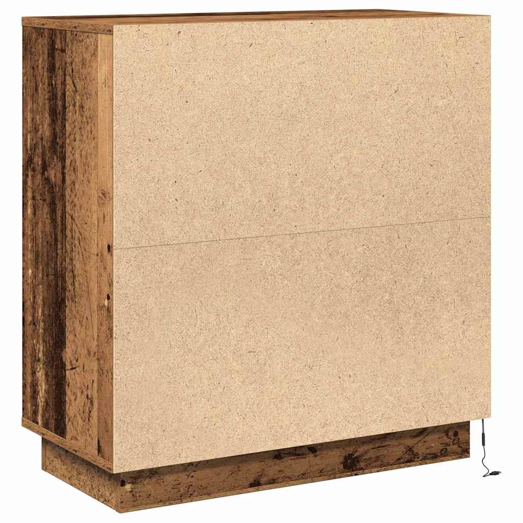 LED Sideboard for Old Wood 71 x 34.5 x 75 cm Engineered Wood