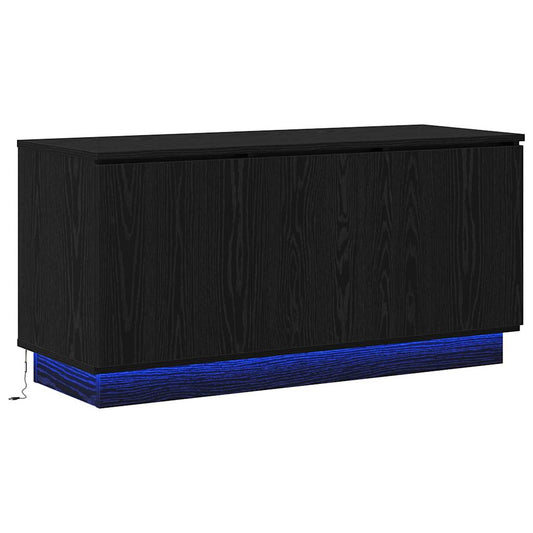TV Cabinet 100 x 38 x 49 cm Black Oak Engineered Wood TV Cabinet 100 x 38 x 49 cm Black Oak Engineered Wood