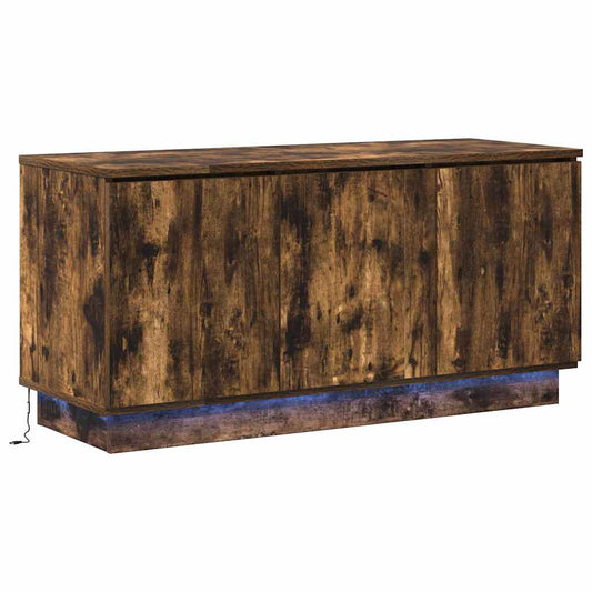 TV Cabinet Smoked Oak 100 x 38 x 49 cm Engineered Wood TV Cabinet Smoked Oak 100 x 38 x 49 cm Engineered Wood