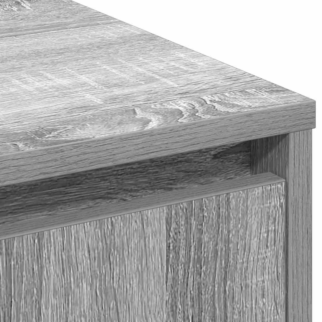 LED Sideboard Grey Sonoma 90 x 32 x 75 cm Engineered Wood