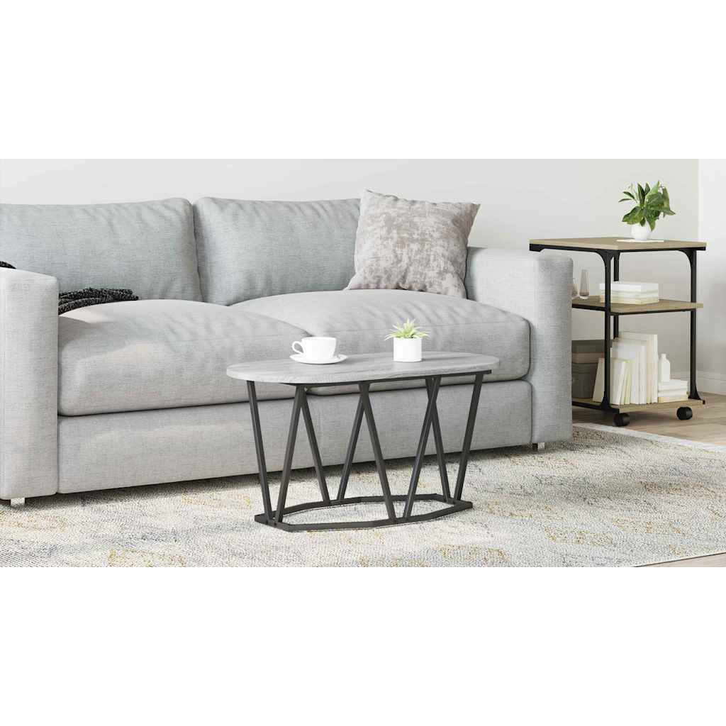 Coffee Table Grey 80 x 40 x 40.5 cm Engineered Wood and Metal
