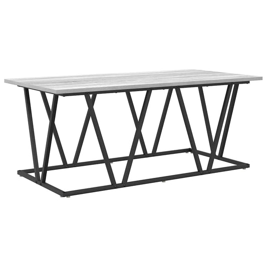 Coffee Table Grey 100 x 50 x 40 cm Engineered Wood and Metal Coffee Table Grey 100 x 50 x 40 cm Engineered Wood and Metal