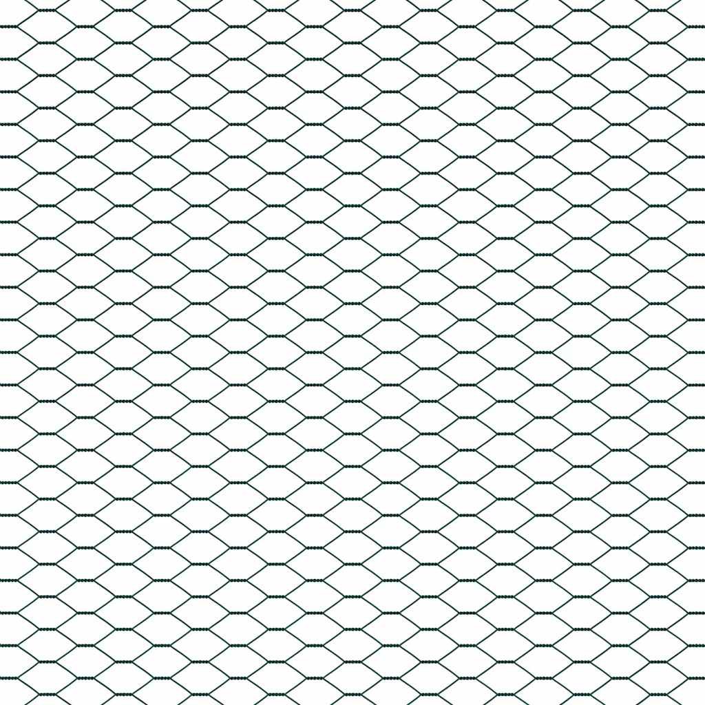 Hexagonal Fence with Concrete Base 25 x 1.6 m PVC-Coated Steel