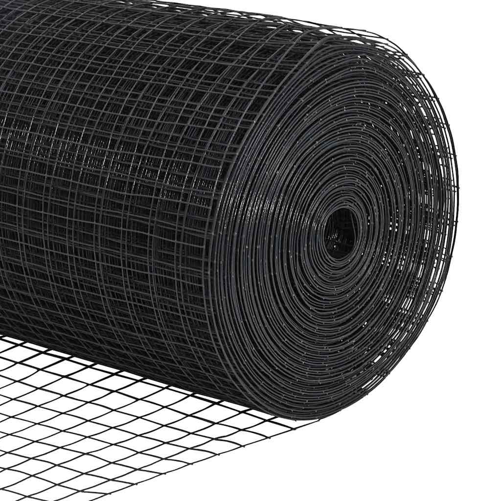 Welded Wire Fence with Spikes 25 x 0.8 m PVC-coated Steel Grey