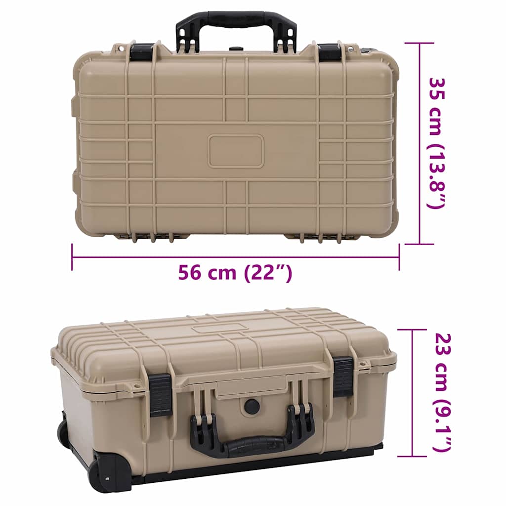 Hard Case Sand 56 x 35 x 23 cm Polypropylene and ABS