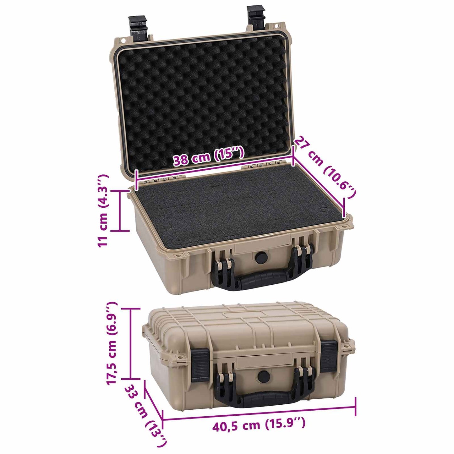Hard Luggage Case with Storage Sand 40.5 x 33 x 17.5 cm