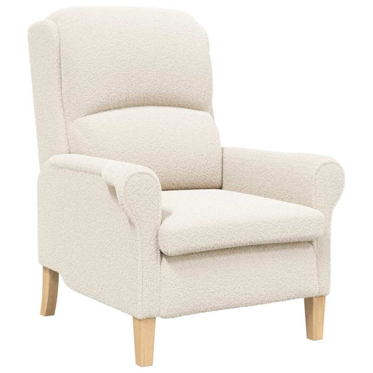 Armchair Cream Soft Sherpa Fabric Armchair Cream Soft Sherpa Fabric