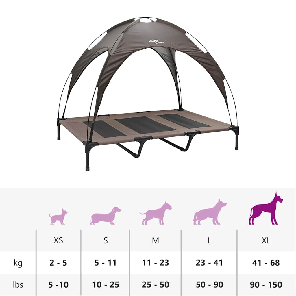 Dog Bed Folding Manual Brown 122 x 93 x 106.5 cm Steel