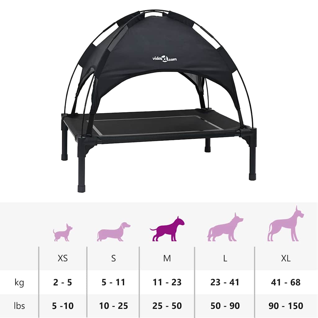 Dog Bed Folding Manual Black 71 x 64 x 71 cm Steel