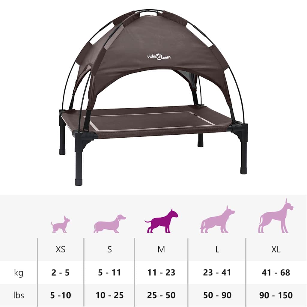 Dog Bed Folding Manual Brown 71 x 64 x 71 cm Steel
