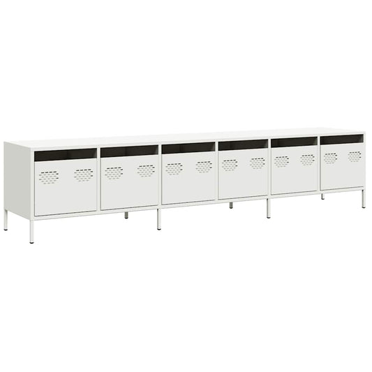 TV Cabinet White 202x39x43,5 cm Cold-rolled Steel TV Cabinet White 202x39x43,5 cm Cold-rolled Steel