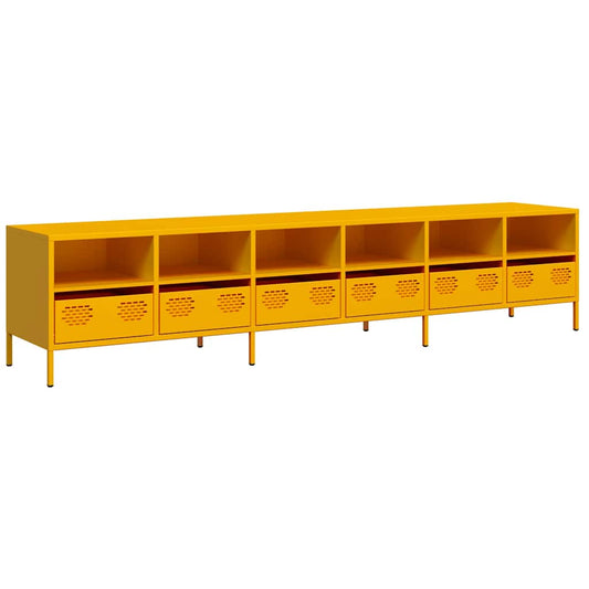 TV Cabinet Mustard Yellow 202x39x43,5 cm Cold-rolled Steel TV Cabinet Mustard Yellow 202x39x43,5 cm Cold-rolled Steel