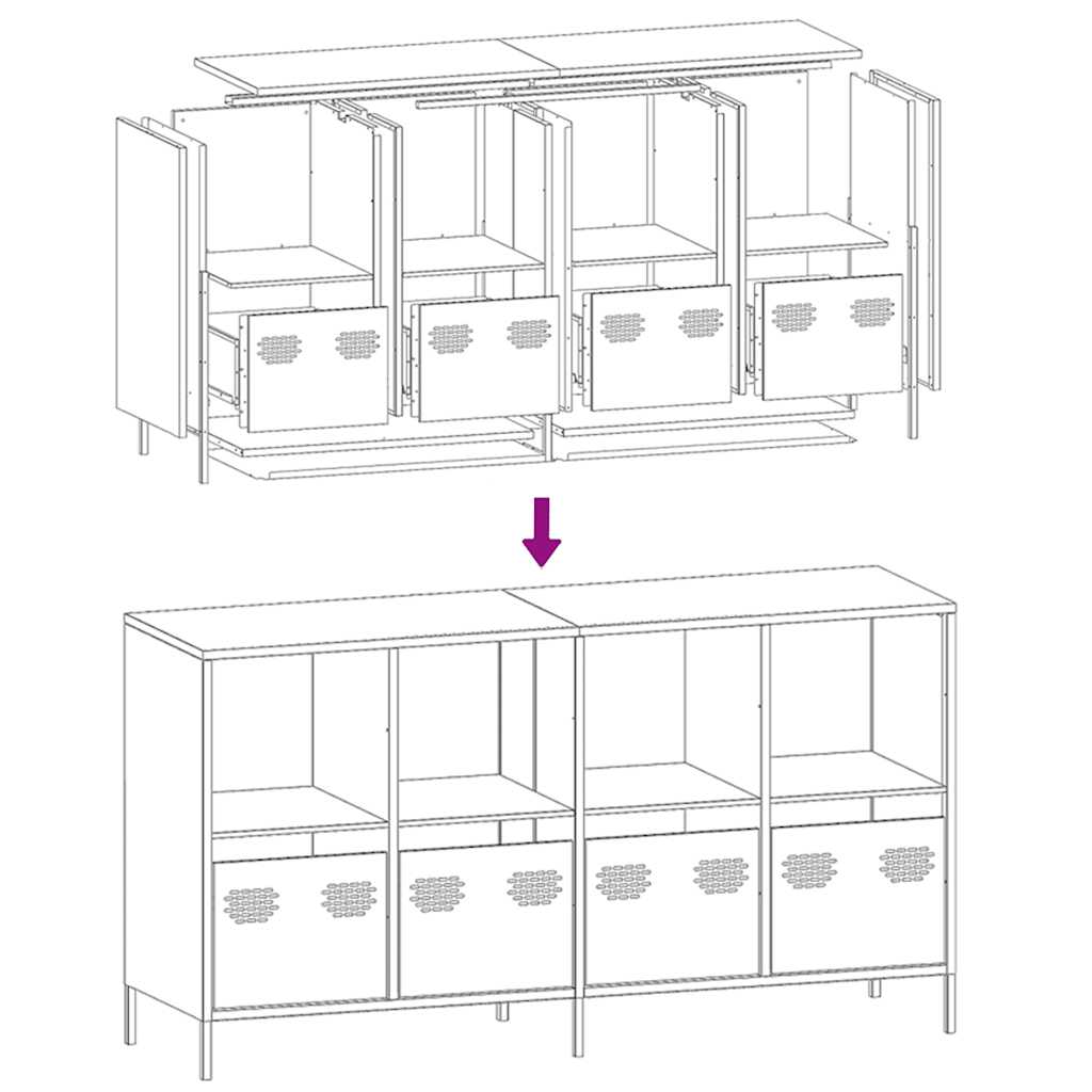 Sideboard White 135x39x73,5 cm Cold-rolled Steel