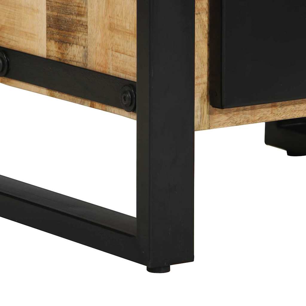 Bathroom Furniture Set 2 pcs Brown and Black Solid Mango Wood