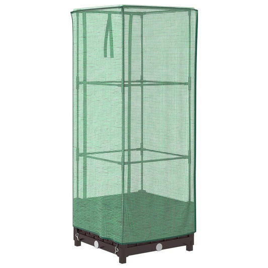 Raised Bed with Greenhouse Cover Rattan Look 40x40x123 cm Raised Bed with Greenhouse Cover Rattan Look 40x40x123 cm