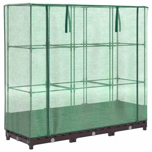 Raised Bed with Greenhouse Cover Rattan Look 120x40x123 cm Raised Bed with Greenhouse Cover Rattan Look 120x40x123 cm
