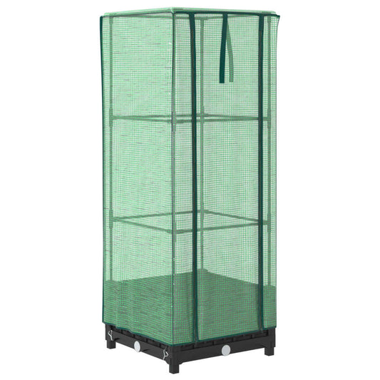 Raised Bed with Greenhouse Cover Rattan Look 40x40x123 cm Raised Bed with Greenhouse Cover Rattan Look 40x40x123 cm