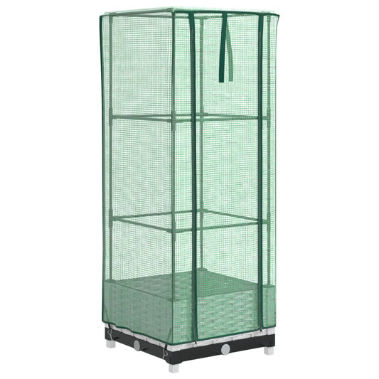 Raised Bed with Greenhouse Cover Rattan Look 40x40x123 cm Raised Bed with Greenhouse Cover Rattan Look 40x40x123 cm