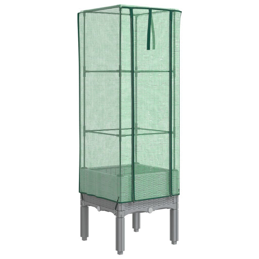 Raised Bed with Greenhouse Cover Rattan Look 40x40x140 cm Raised Bed with Greenhouse Cover Rattan Look 40x40x140 cm