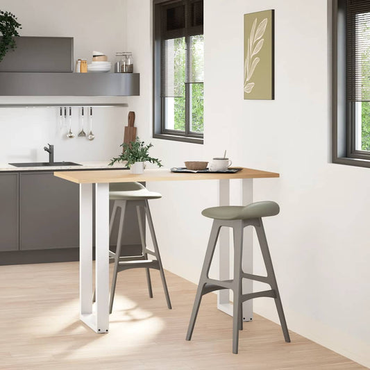 Bar Table Legs U-Shaped 2 pcs White 50x(100-101) cm Steel Bar Table Legs U-Shaped 2 pcs White 50x(100-101) cm Steel
