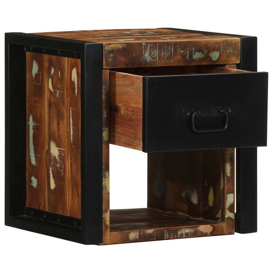 Bedside Cabinet Multicolour 40x35x40 cm Solid Wood Reclaimed Bedside Cabinet Multicolour 40x35x40 cm Solid Wood Reclaimed