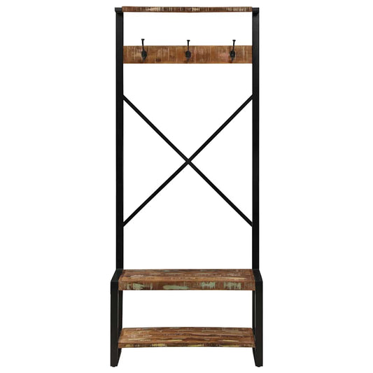 Clothes Rack Multicolour 80x40x190 cm Solid Wood Reclaimed Clothes Rack Multicolour 80x40x190 cm Solid Wood Reclaimed