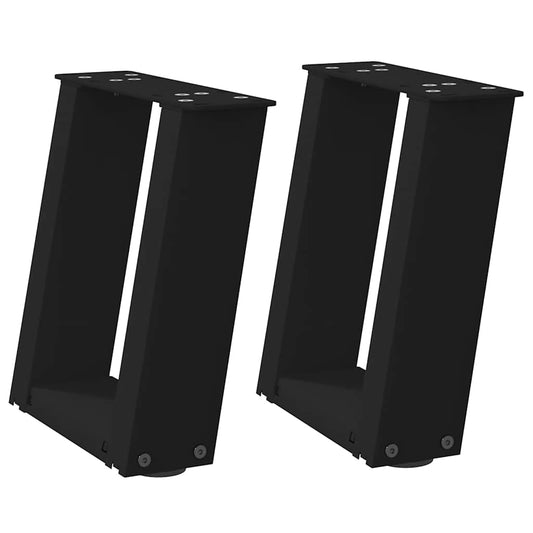 Coffee Table Legs U-Shaped 2 pcs Black 30x(30-31) cm Steel Coffee Table Legs U-Shaped 2 pcs Black 30x(30-31) cm Steel
