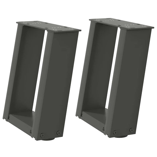 Coffee Table Legs U-Shaped 2 pcs Anthracite 30x(30-31) cm Steel Coffee Table Legs U-Shaped 2 pcs Anthracite 30x(30-31) cm Steel