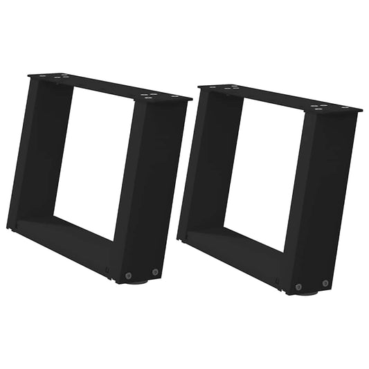 Coffee Table Legs U-Shaped 2 pcs Black 40x(30-31) cm Steel Coffee Table Legs U-Shaped 2 pcs Black 40x(30-31) cm Steel