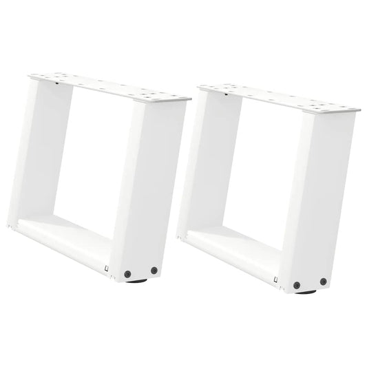 Coffee Table Legs U-Shaped 2 pcs White 40x(30-31) cm Steel Coffee Table Legs U-Shaped 2 pcs White 40x(30-31) cm Steel