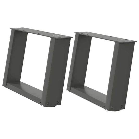 Coffee Table Legs U-Shaped 2 pcs Anthracite 40x(30-31) cm Steel Coffee Table Legs U-Shaped 2 pcs Anthracite 40x(30-31) cm Steel