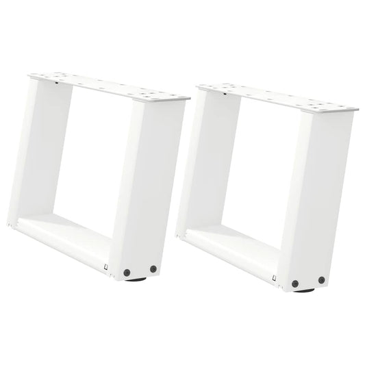 Coffee Table Legs U-Shaped 2 pcs White 50x(30-31) cm Steel Coffee Table Legs U-Shaped 2 pcs White 50x(30-31) cm Steel