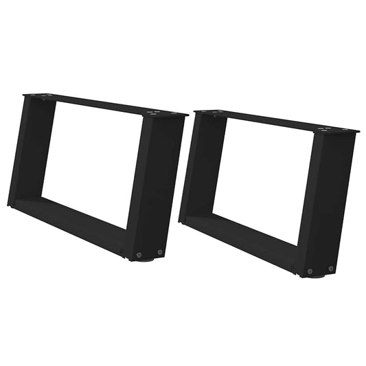 Coffee Table Legs U-Shaped 2 pcs Black 60x(30-31) cm Steel Coffee Table Legs U-Shaped 2 pcs Black 60x(30-31) cm Steel