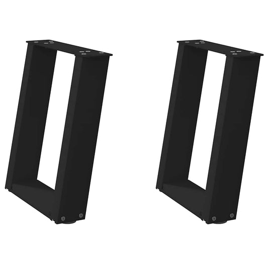 Coffee Table Legs U-Shaped 2 pcs Black 28x(42-43) cm Steel Coffee Table Legs U-Shaped 2 pcs Black 28x(42-43) cm Steel
