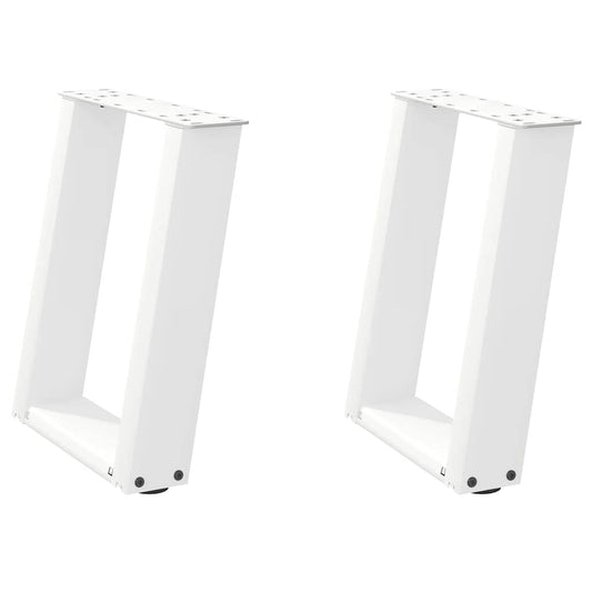 Coffee Table Legs U-Shaped 2 pcs White 38x(42-43) cm Steel Coffee Table Legs U-Shaped 2 pcs White 38x(42-43) cm Steel
