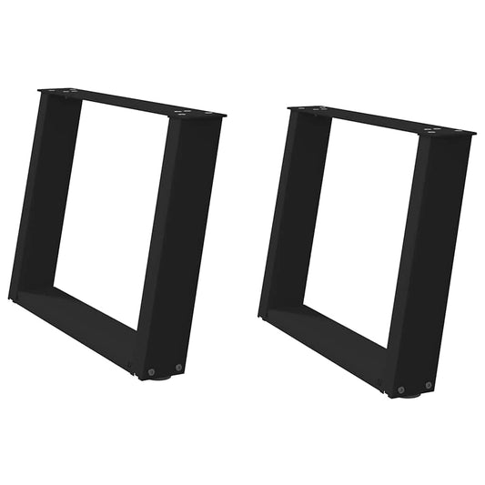 Coffee Table Legs U-Shaped 2 pcs Black 60x(42-43) cm Steel Coffee Table Legs U-Shaped 2 pcs Black 60x(42-43) cm Steel