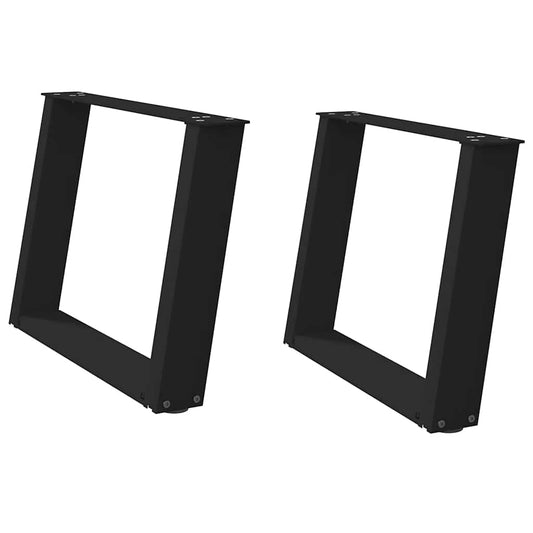 Coffee Table Legs U-Shaped 2 pcs Black 70x(42-43) cm Steel Coffee Table Legs U-Shaped 2 pcs Black 70x(42-43) cm Steel
