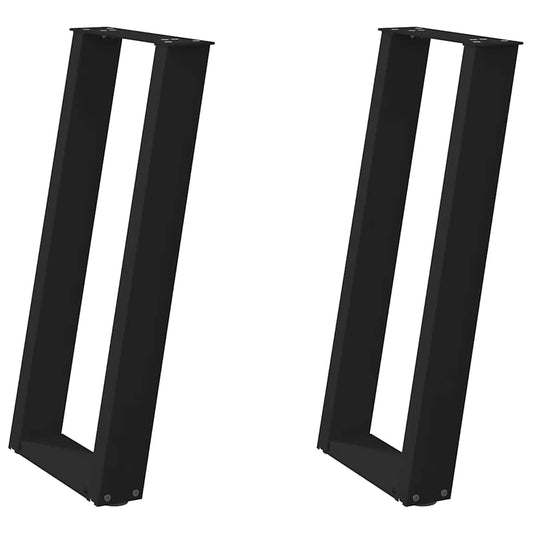 Console Table Legs U-Shaped 2 pcs Black 28x(72-73) cm Steel Console Table Legs U-Shaped 2 pcs Black 28x(72-73) cm Steel