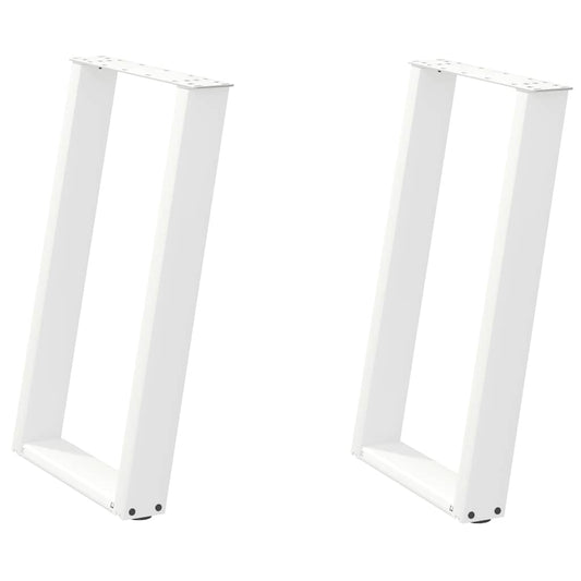 Dining Table Legs U-Shaped 2 pcs White 50x(72-73) cm Steel Dining Table Legs U-Shaped 2 pcs White 50x(72-73) cm Steel