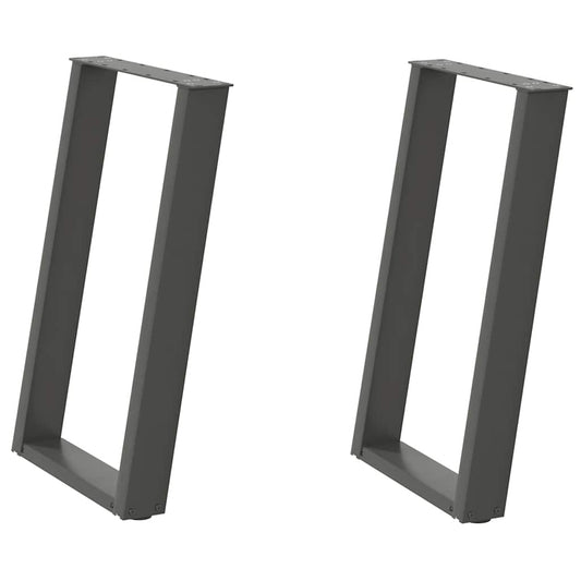 Dining Table Legs U-Shaped 2 pcs Anthracite 50x(72-73) cm Steel Dining Table Legs U-Shaped 2 pcs Anthracite 50x(72-73) cm Steel