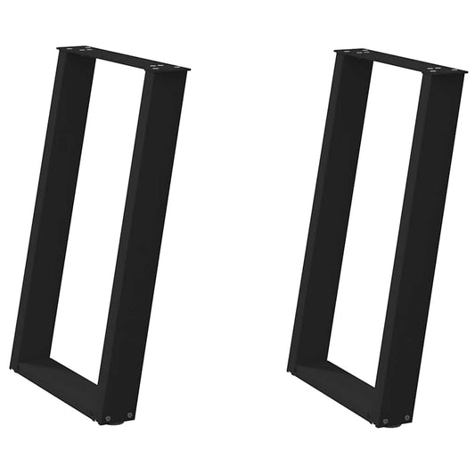 Dining Table Legs U-Shaped 2 pcs Black 60x(72-73) cm Steel Dining Table Legs U-Shaped 2 pcs Black 60x(72-73) cm Steel