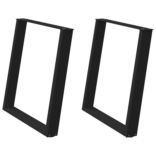 Dining Table Legs U-Shaped 2 pcs Black 80x(72-73) cm Steel Dining Table Legs U-Shaped 2 pcs Black 80x(72-73) cm Steel