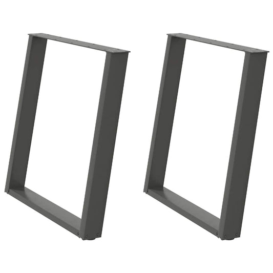 Dining Table Legs U-Shaped 2 pcs Anthracite 80x(72-73) cm Steel Dining Table Legs U-Shaped 2 pcs Anthracite 80x(72-73) cm Steel