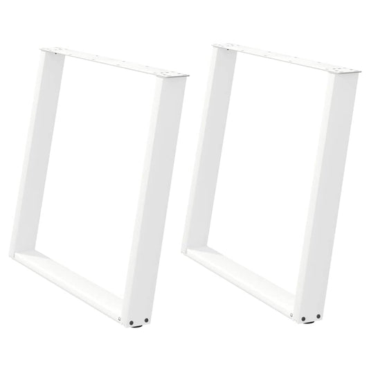 Dining Table Legs U-Shaped 2 pcs White 90x(72-73) cm Steel Dining Table Legs U-Shaped 2 pcs White 90x(72-73) cm Steel