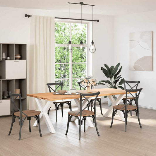 Dining Table Legs X-Shaped 3 pcs White 90x(72-73) cm Steel Dining Table Legs X-Shaped 3 pcs White 90x(72-73) cm Steel