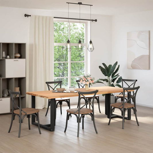 Dining Table Legs T-Shaped 2 pcs Black 100x35x(72-73) cm Steel Dining Table Legs T-Shaped 2 pcs Black 100x35x(72-73) cm Steel