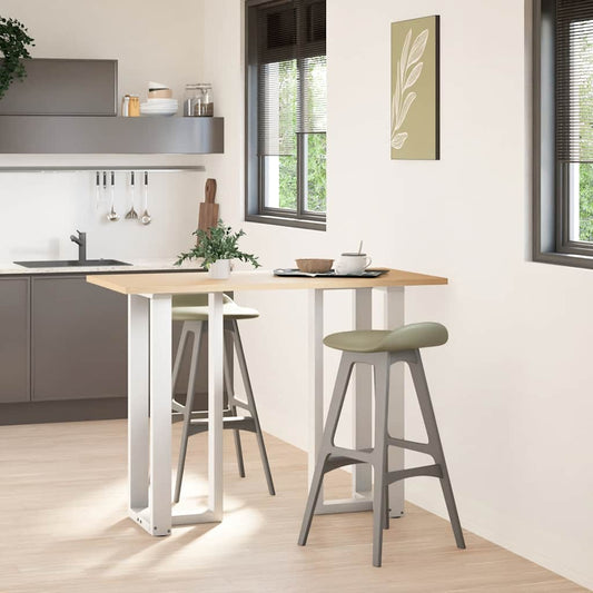 Bar Table Legs T-Shaped 2 pcs White 40x35x(100-101) cm Steel Bar Table Legs T-Shaped 2 pcs White 40x35x(100-101) cm Steel