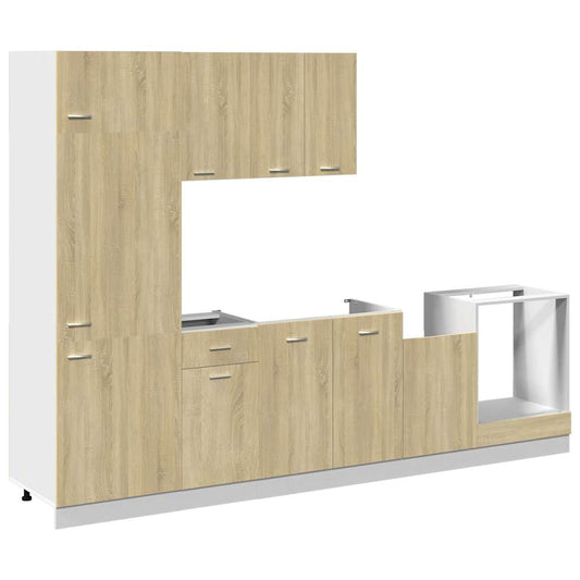 7 Piece Kitchen Cabinet Set "Lyon" Sonoma Oak Engineered Wood 7 Piece Kitchen Cabinet Set "Lyon" Sonoma Oak Engineered Wood